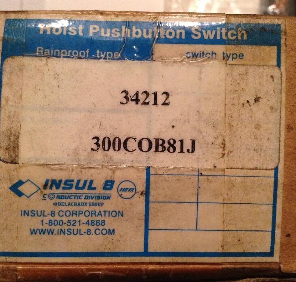 Insul 8,34212 300COB81J,Hoist Pushbutton Pendant Switch