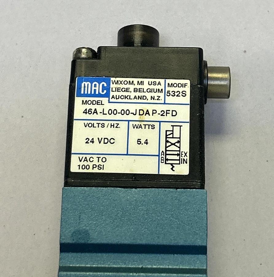 Used MAC VALVES,46A-L00-00-JDA-2FD,POPPIT VALVE