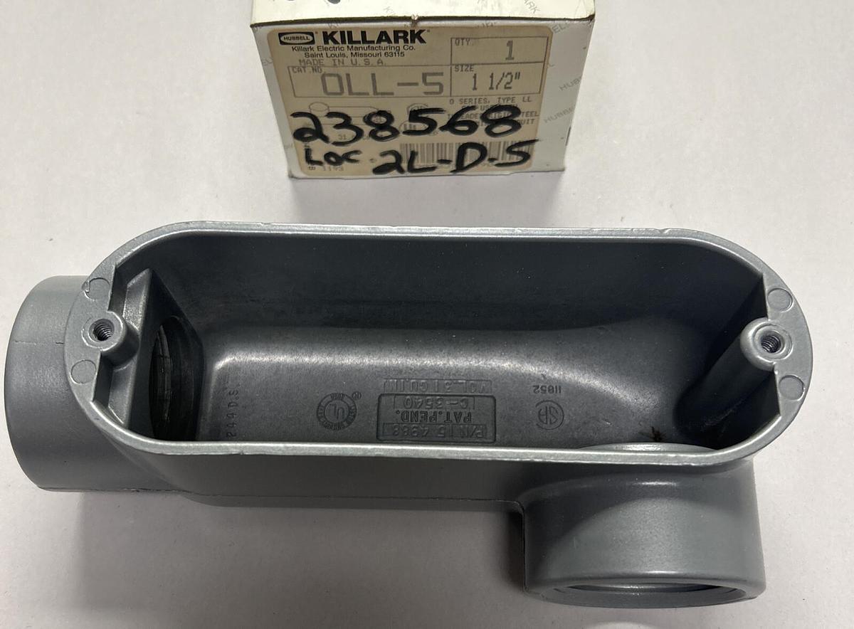 Used HUBBELL KILLARK,OLL-5,CONDUIT BODY 1-1/2IN NEW