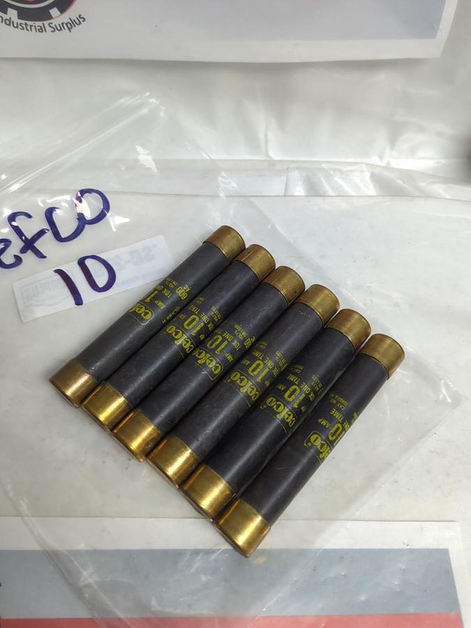 Used CEFCO,10,ONE-TIME 10 AMP FUSE LOT OF 6 PRE-OWNED