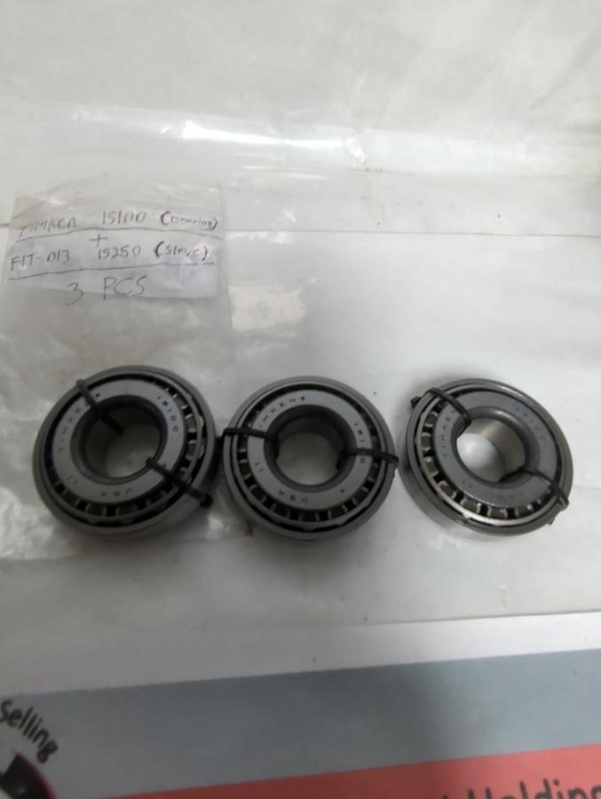 Used TIMKEN,15100,ROLLER BEARING CONE WITH FIT-1250 CUP 1 INCH BORE LOT OF 3