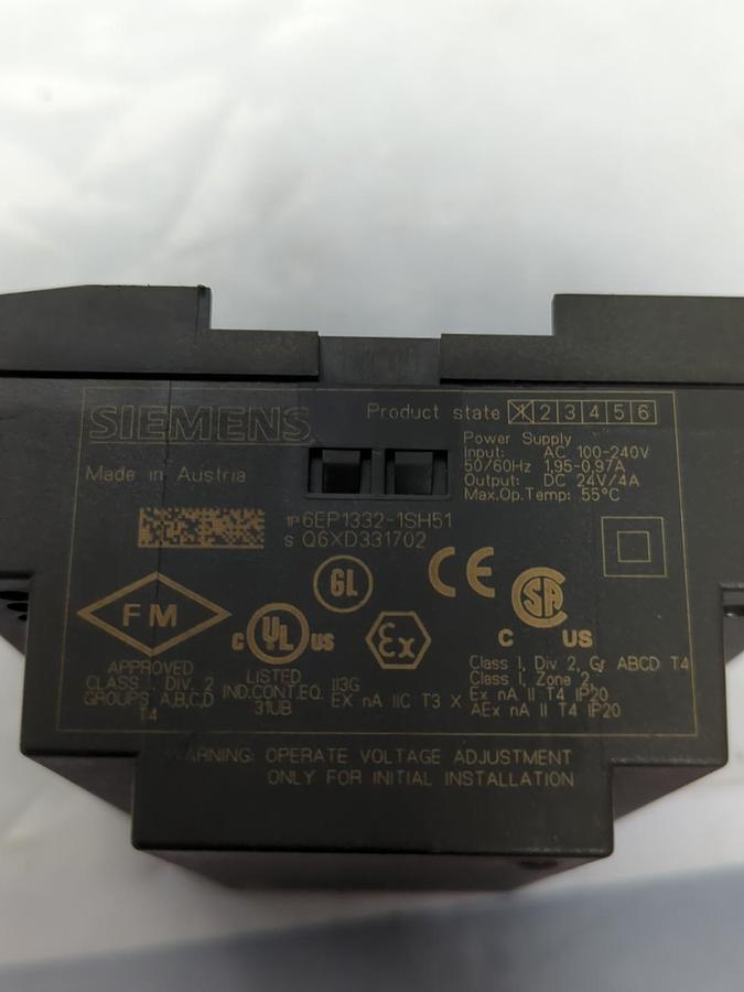 Used SIEMENS,6EP1332-1SH51,LOGO!POWER IN:AC 100-240V/OUT:DC 24V/4A POWER SUPPLY