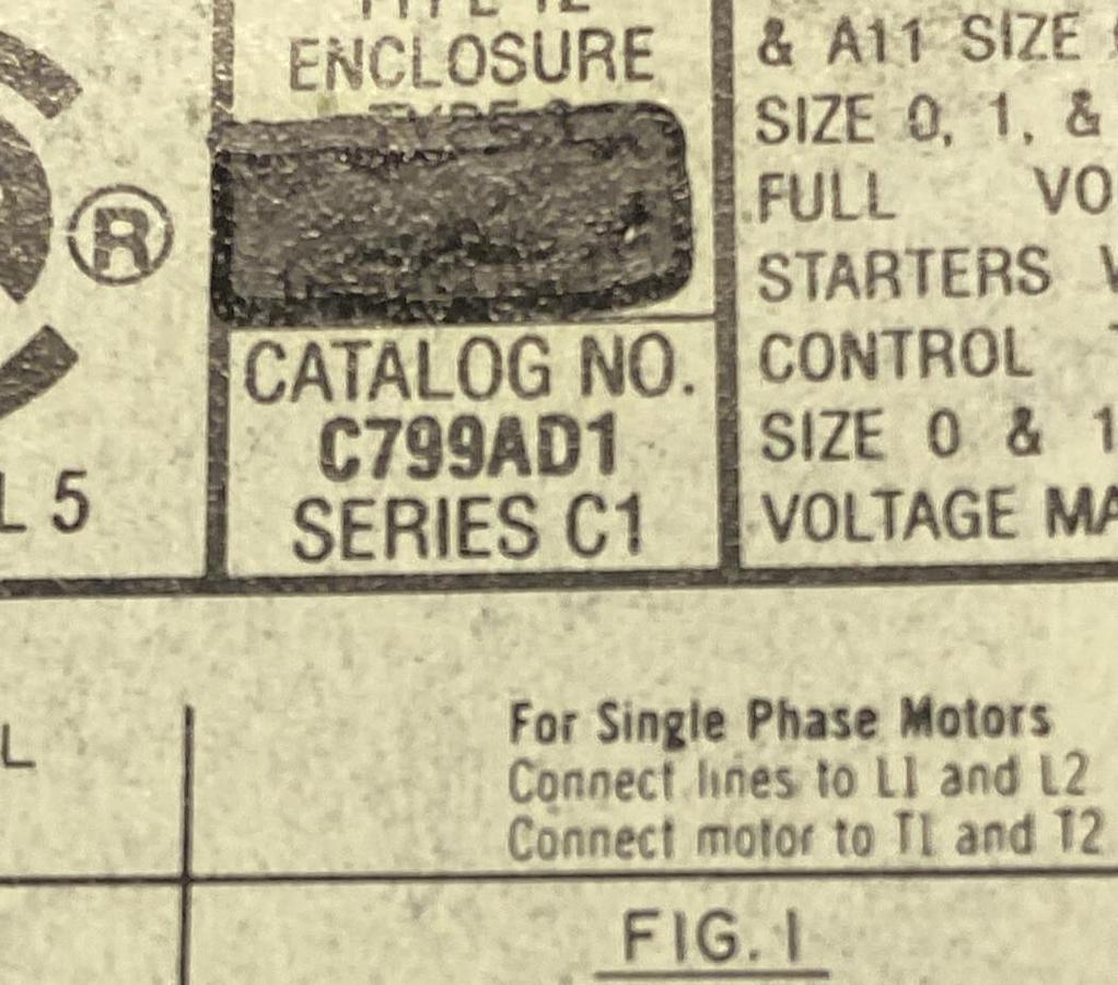 EATON CUTLER-HAMMER,C799AD1,ENCLOSURE NEW