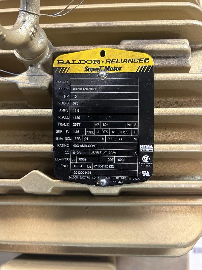 BALDOR,09P011Z870G1,SUPER-E MOTOR 10HP 575V 1180RPM 3PH 256T FRAME