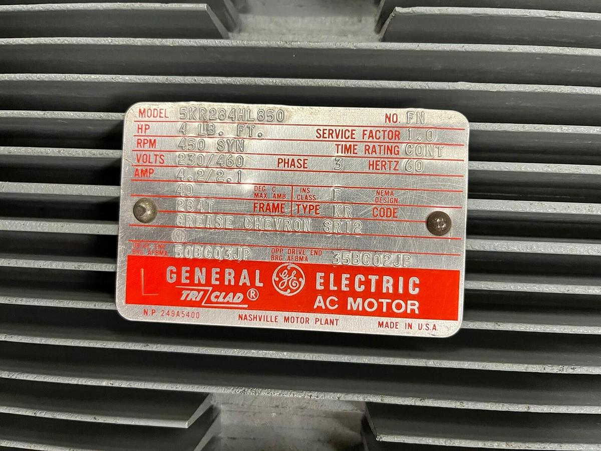 GE,5KR284HL850,MOTOR 4HP 284T 450RPM 3PH 230/460V