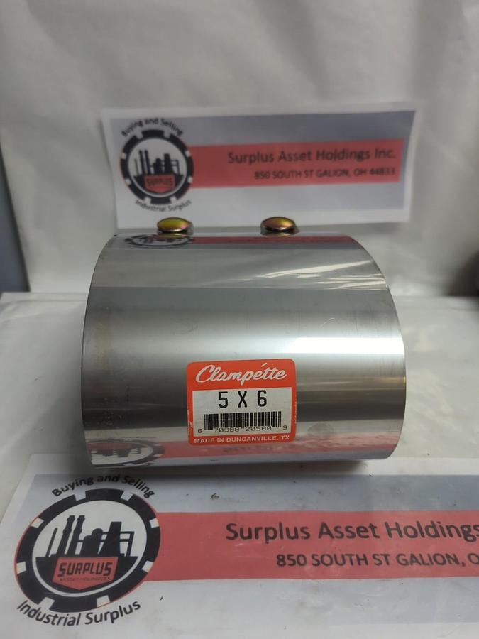 Used CLAMETTE,5X6,PIPE REPAIR CLAMP 2-BOLT PRE-OWNED