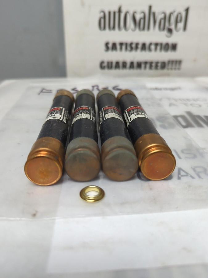 COOPER BUSSMANN,FRS-R-6,FUSETRON 6 AMP FUSES LOT OF 4 NOS