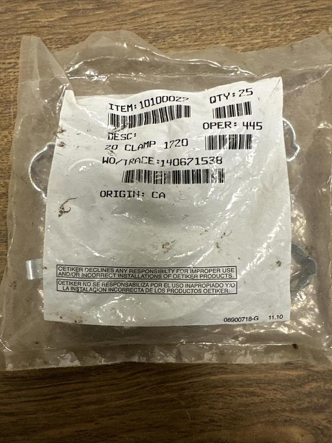 Used Oetiker,2C OET,2 Ear Type 1/2" Clamps Pack of 25