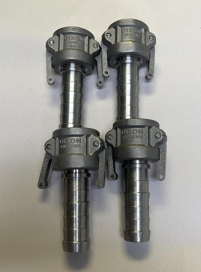 Used DIXON ANDREWS,100-C,COUPLER 1INCH LOT OF 4
