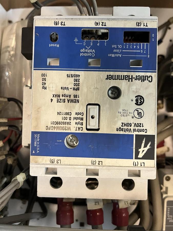 Used CUTLER HAMMER,W200M4CFC,SIZE 4 W/ 150A BREAKER MCC BUCKET
