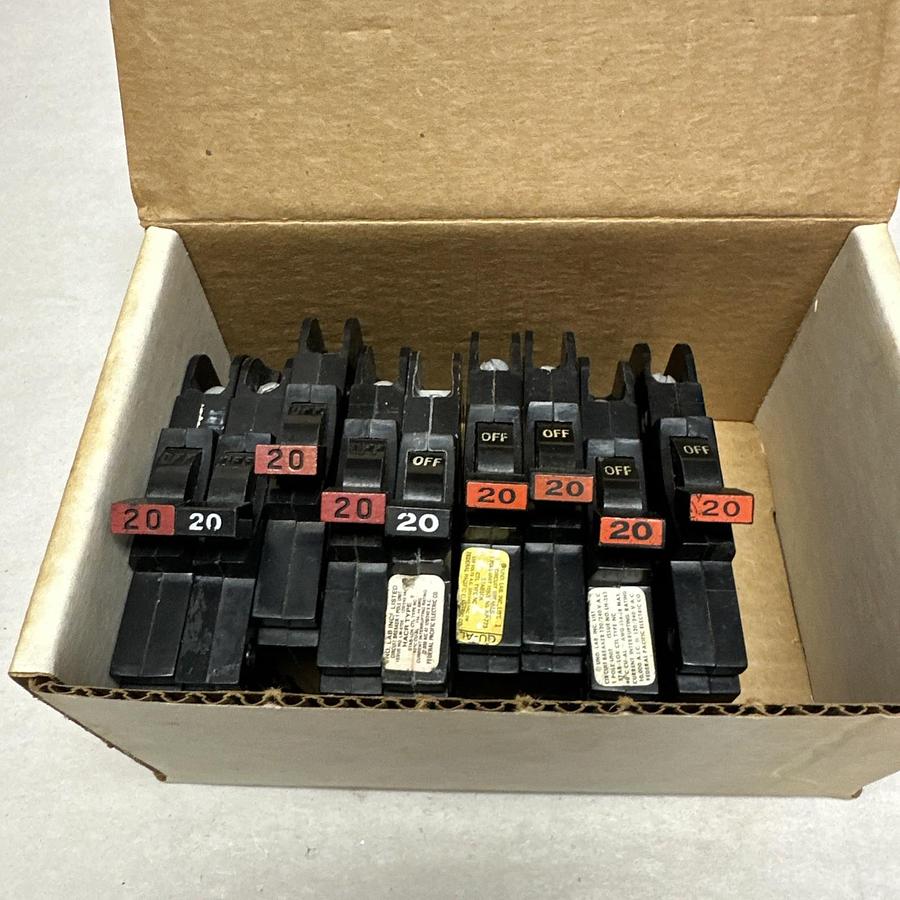 Used FPE,NC120,20 Amp Single Pole Circuit Breaker  LOT of 9
