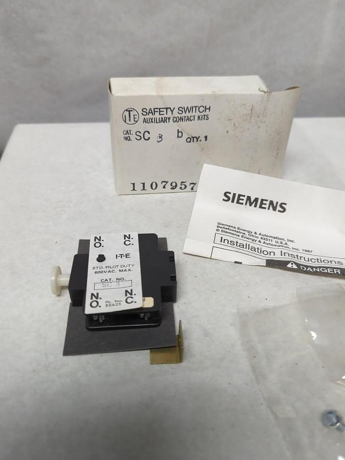 SIEMENS ITT,SC3,AUXILARY CONTACT SAFETY SWITCH NOS