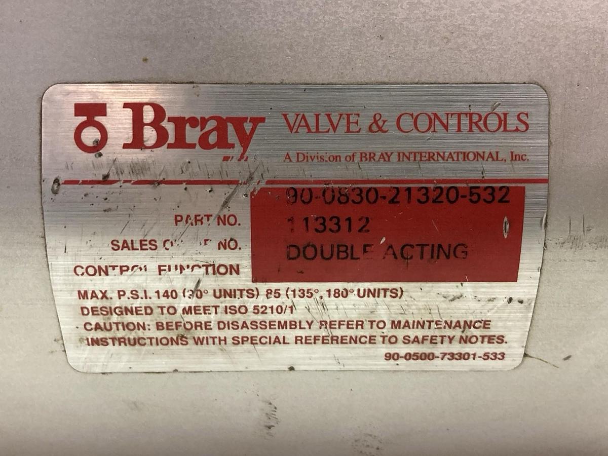 Used Bray,90-0830-21320-532,Double Acting Pneumatic Valve Actuator