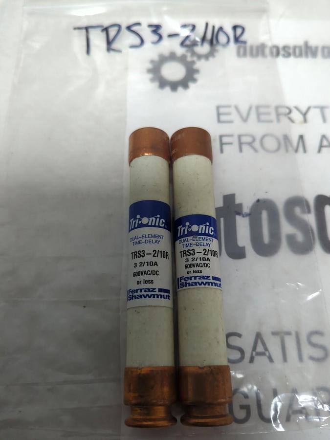 FERRAZ SHAWMUT,TRS3-2/10R,TRI-ONIC 3-2/10 AMP FUSE LOT OF 2 NOS
