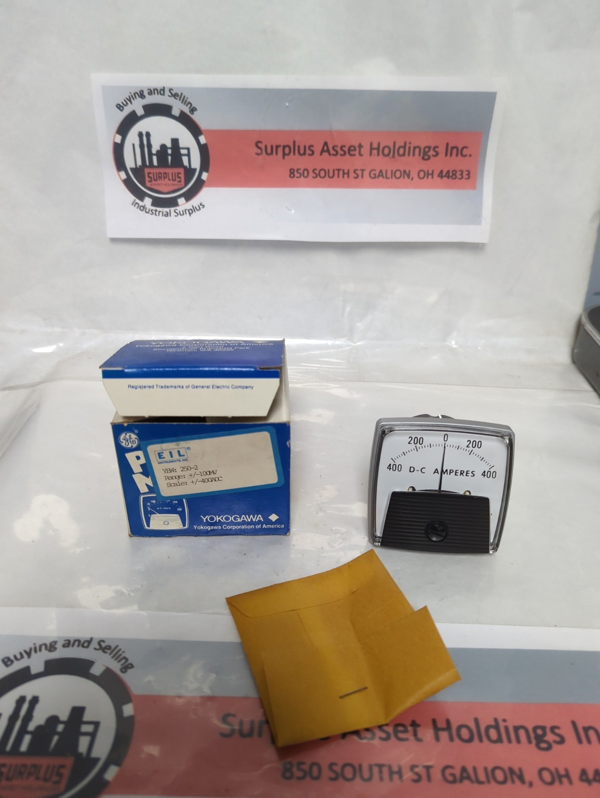 YOKOGAWA,250-2,PANEL METER 400-0-400 DC AMPERES NOS