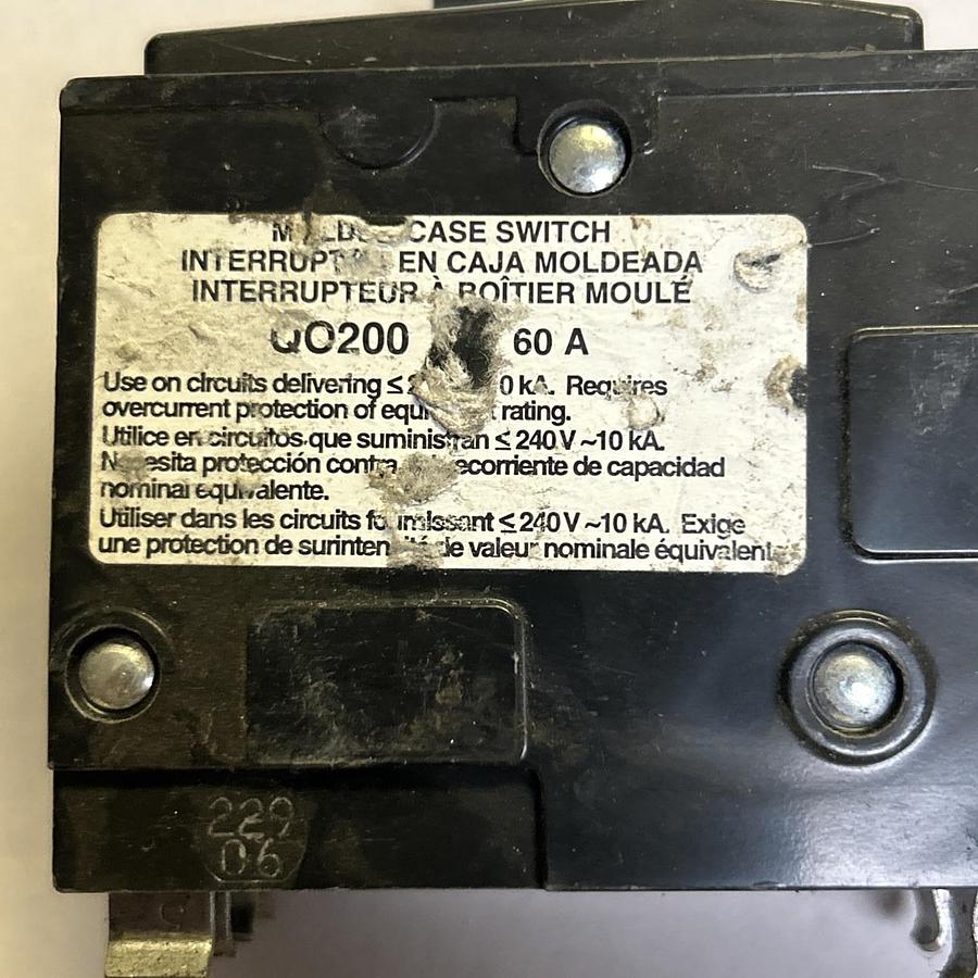Used SQUARE D,QO200,CIRCUIT BREAKER 60A 240V 2P LOT OF 10