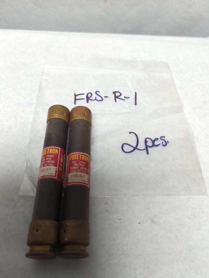 Used COOPER BUSSMANN,FRS-R-1,FUSETRON 1 AMP FUSE LOT OF 2 PRE-OWNED