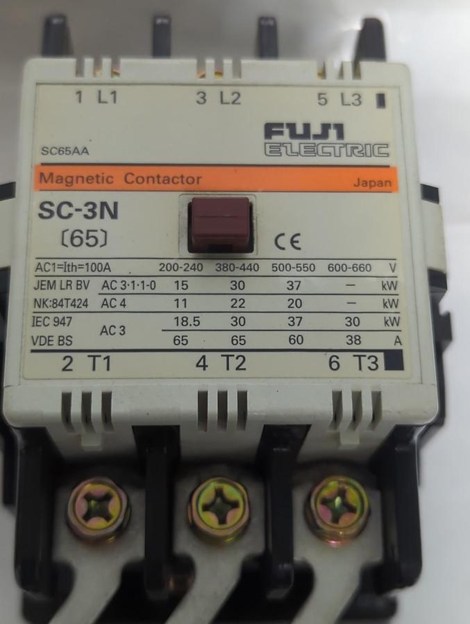 FUJI,SC-3N,MAGNETIC CONTACTOR SC65AA WITH THERMAL OVERLOAD RELAY NOS