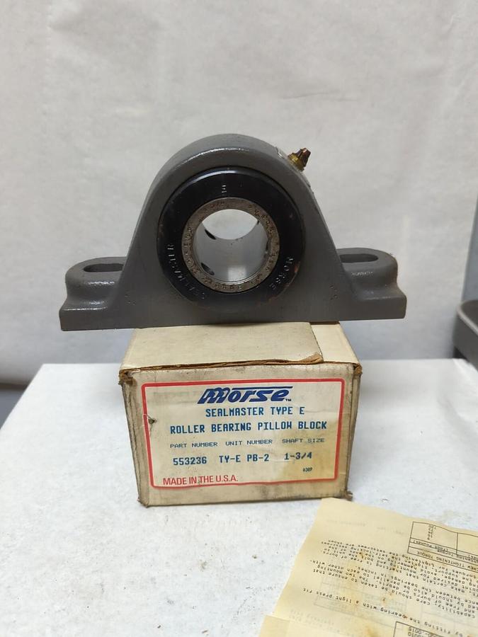 MORSE-SEALMASTER,553236,TY-E PB-2 PILLOW BLOCK BEARING 1-3/4 INCH BORE NOS
