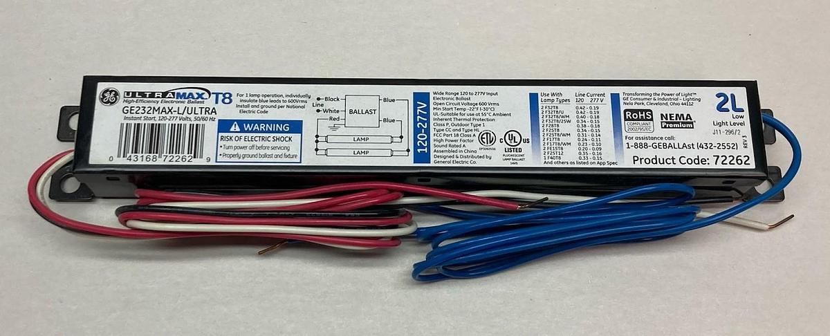 GE,GE232MAX-L/ultra,UltraMax T8 Electronic Ballast 120-277V 50/60Hz