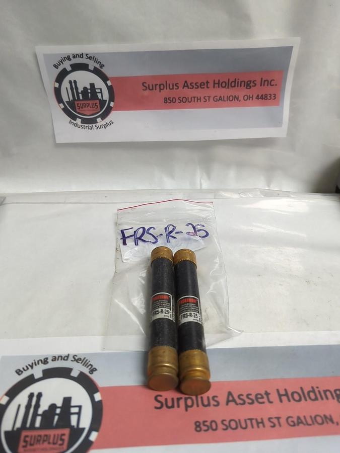 Used COOPER BUSSMANN,FRS-R-25,FUSETRON 25 AMP FUSE LOT OF 2 PRE-OWNED