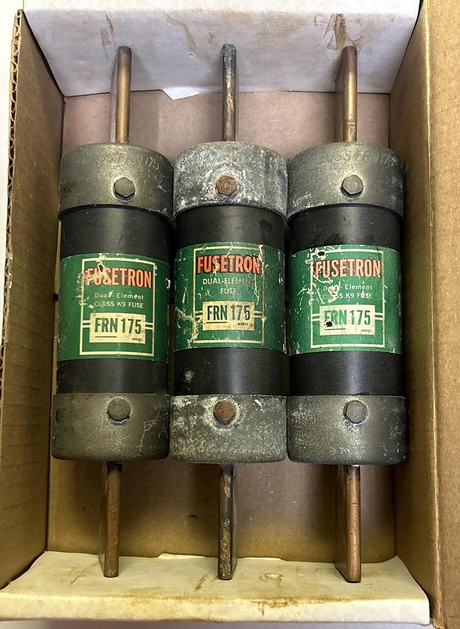 Used BUSSMANN,FRN175,FUSETRON FUSE 175A 250V LOT OF 3