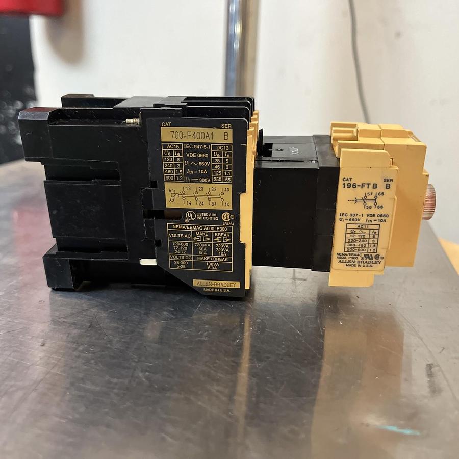 Used ALLEN BRADLEY,700-F400A1,SER B CONTACTOR 120V COIL 196-FTB