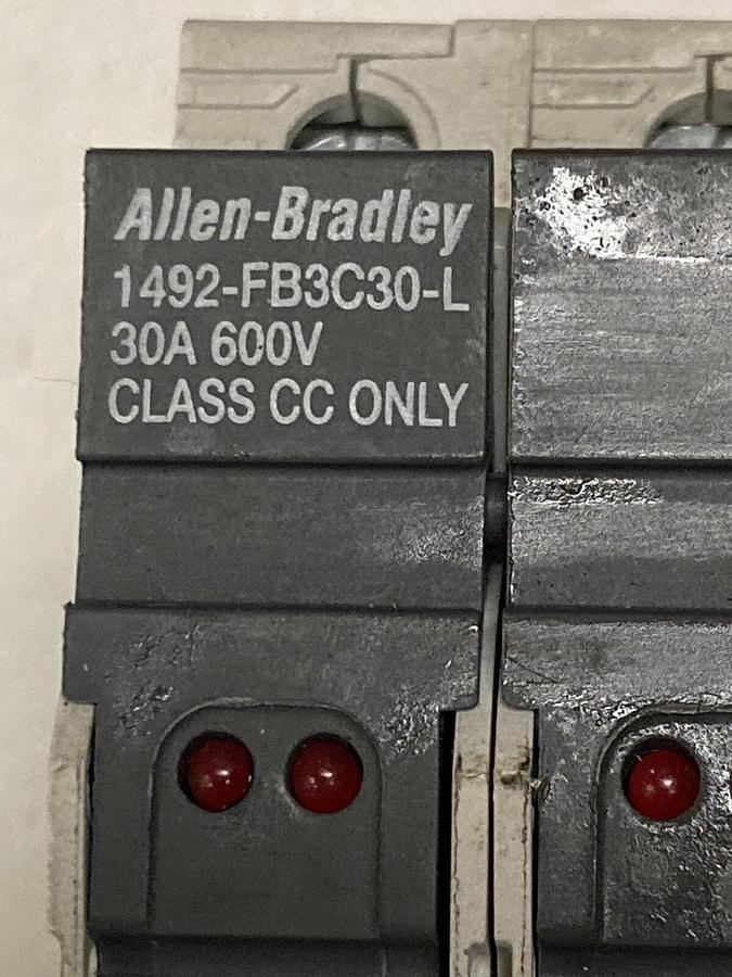 Used Allen Bradley,1492-FB3C30-L,3-Pole Fuse Holder 30A 600V