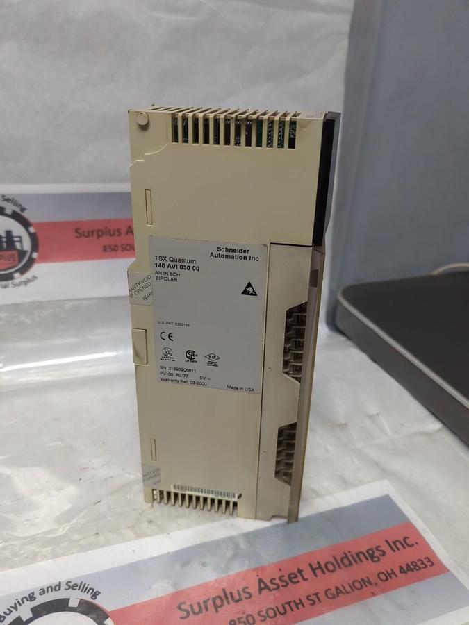 Used SCHNEIDER AUTOMATION,140 AVI 030 00,TSX QUANTUM AN IN 8CH BIPOLAR MODULE USED