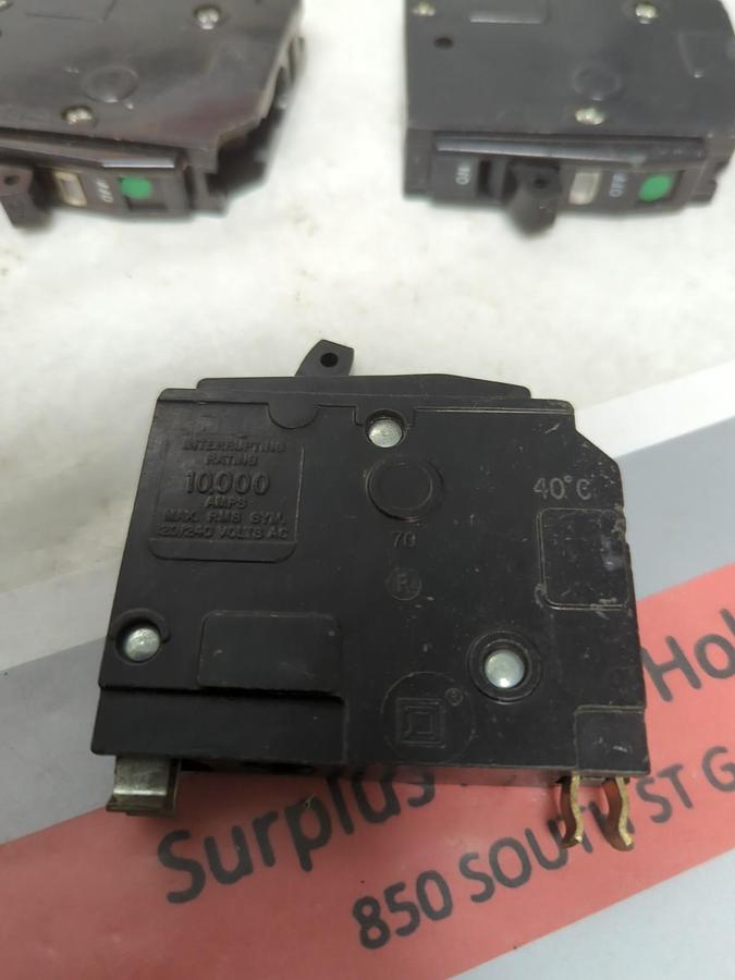 Used SQUARE D,QO140,CIRCUIT BREAKER 40 AMP 1-POLE LOT OF 3 PRE-OWNED