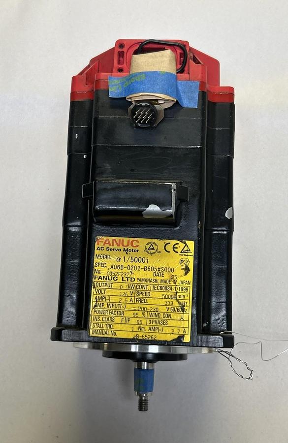 Used FANUC,A06B-0202-B605#S000,AC SERVO MOTOR 5000RPM 2.5A 126VOLT 3PH