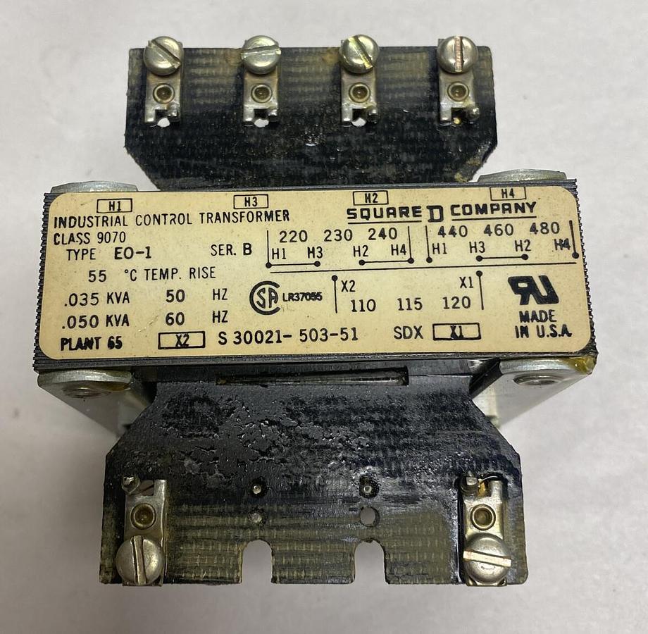 Used Square D,9070E01,Industrial Control Transformer NOS