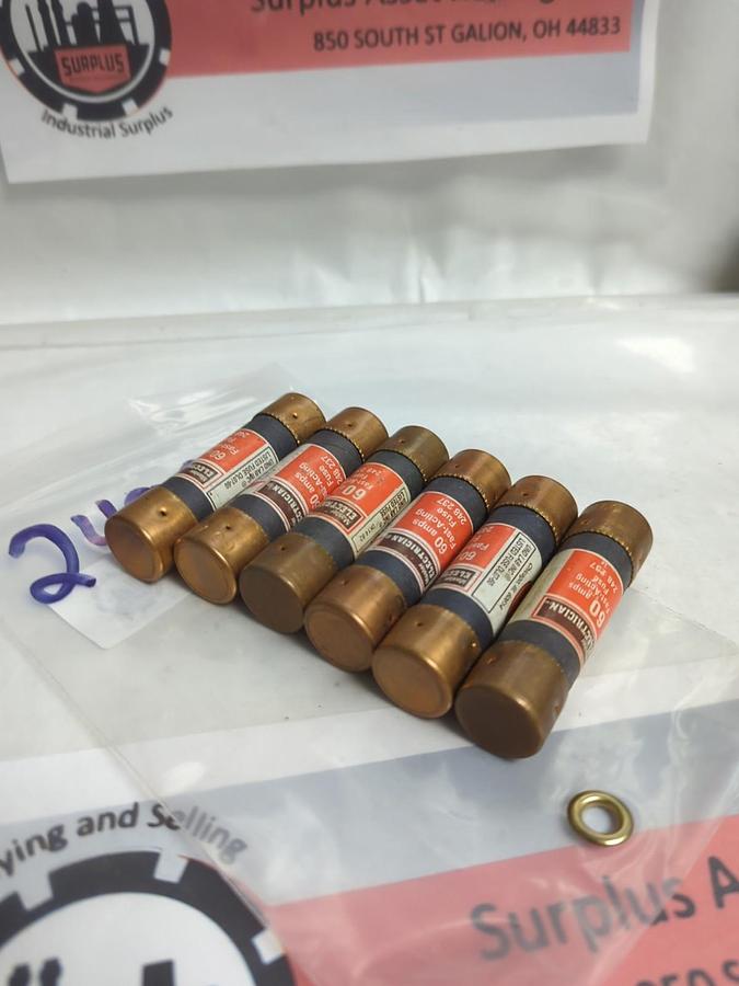 Used TRUE VALUE/MASTER ELECTRICIAN,248237,FAST ACTING 60 AMP FUSE LOT OF 6 PRE-OWNED