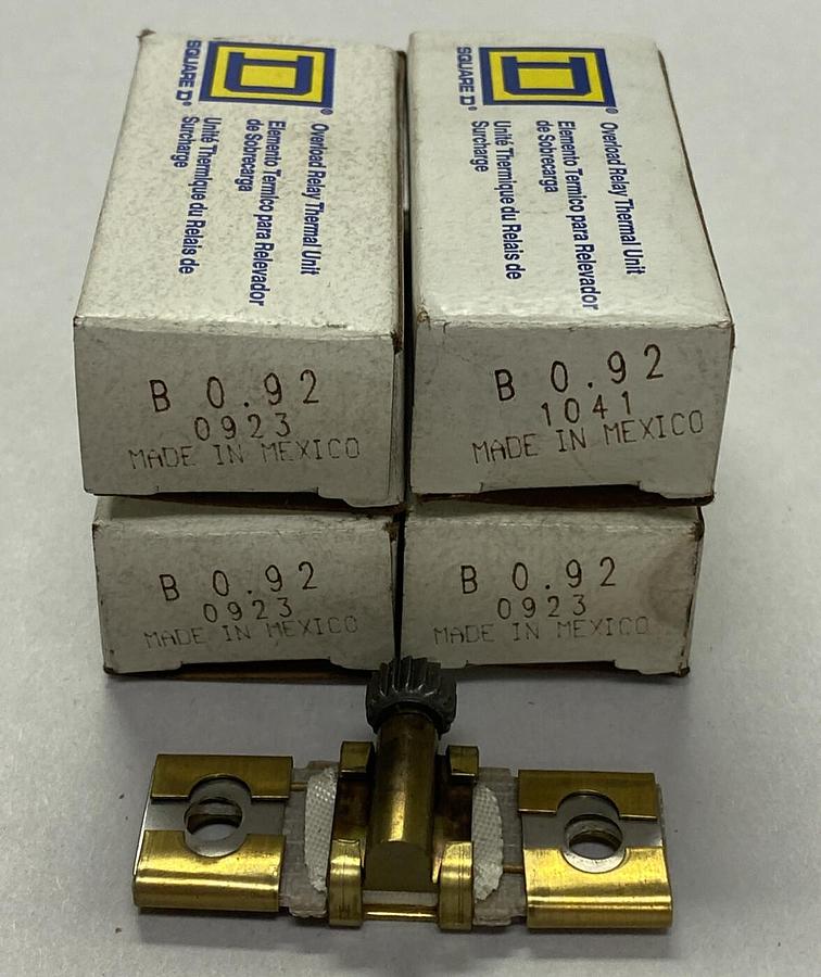 SQUARE D,B0.92,OVERLOAD HEATER ELEMENT LOT OF 4 NEW