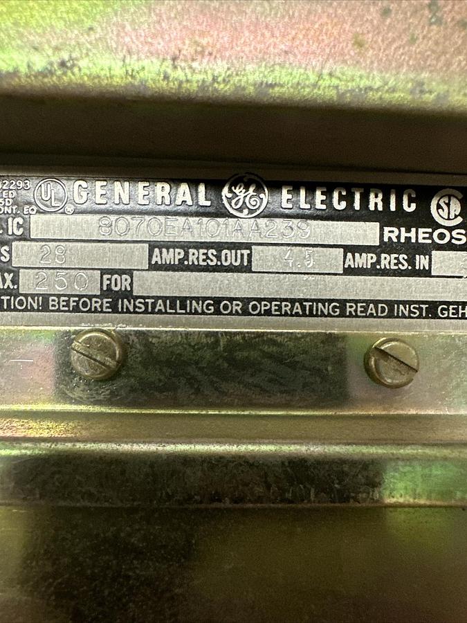 GE,8070EA101AA239,28 Ohm Rheostat