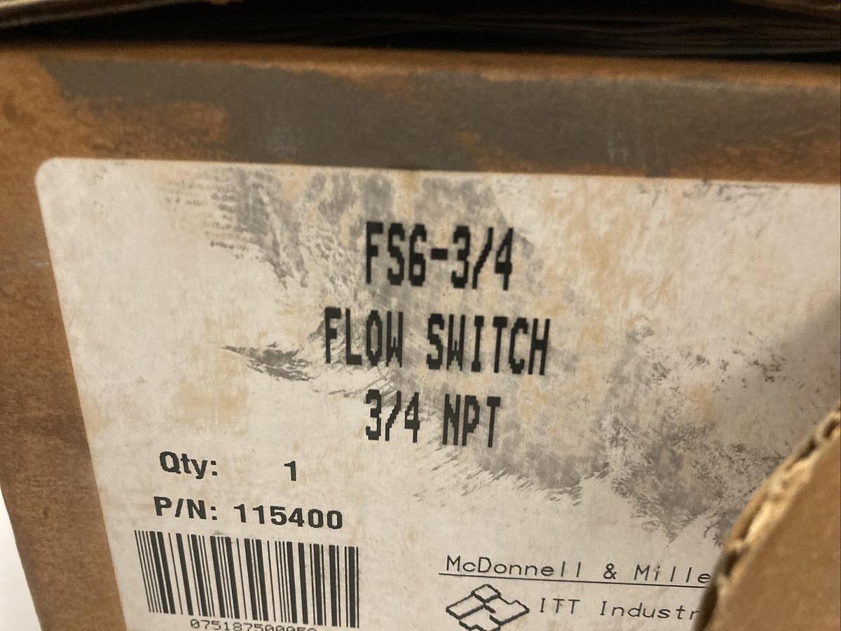 Mcdonnell & Miller,FS6-3/4,Snap Switch Flow Switch 3/4Inch NPT