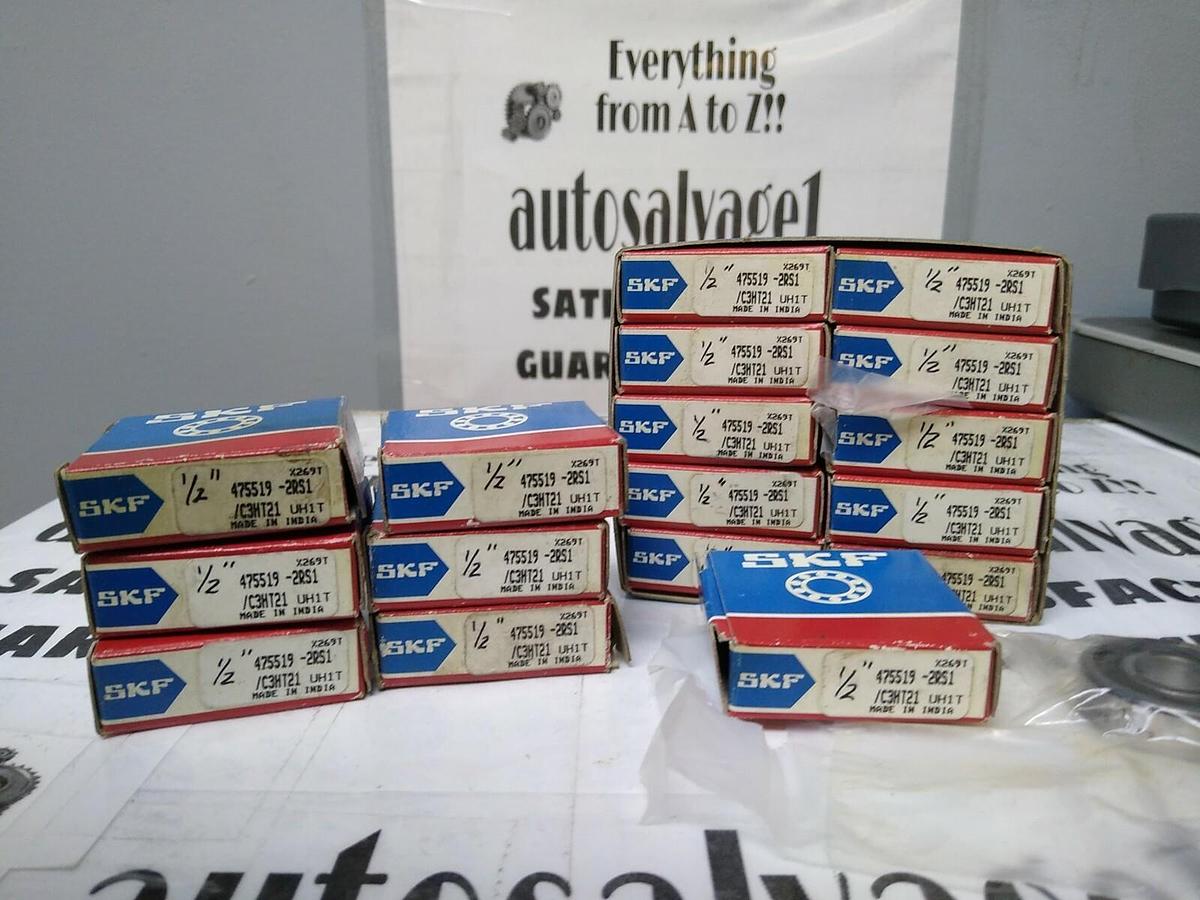 Used SKF,475519-2RS1 /C3HT21,Deep Groove Ball Bearing 1/2 INCH Lot of 17 NOS