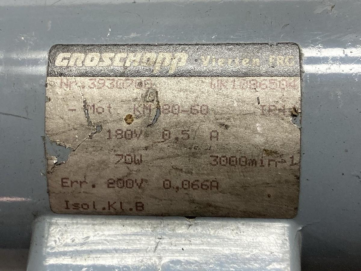 Used Groschopp Viersen FRG,KM-80-60,Motor 180V 0.5A
