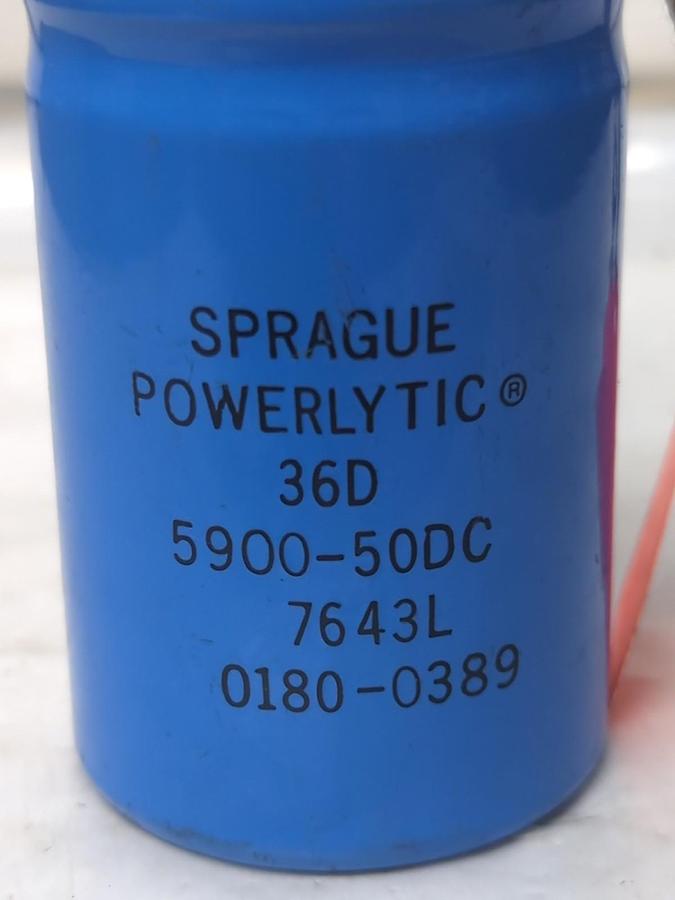 Used SPRAGUE,36D,POWERLYTIC CAPACITOR 5900-50DC PRE-OWNED