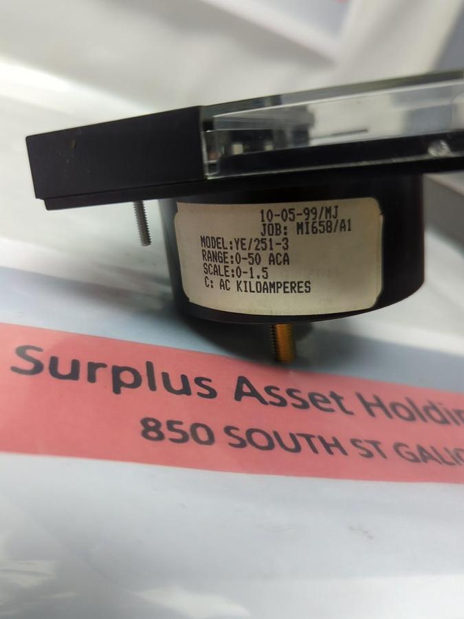 Used YEW,YE/251-3,PANEL METER 0-50ACA 0-1.5 A-C KILOMETERS PRE-OWNED