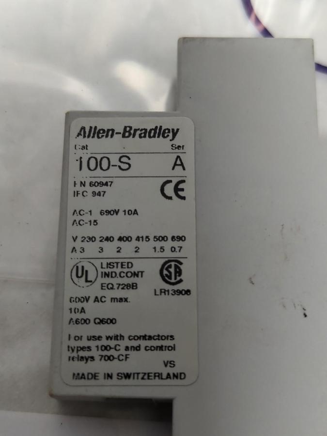 Used ALLEN BRADLEY,100-S,SAFETY CONTACT SERIES A LOT OF 9 PRE-OWNED