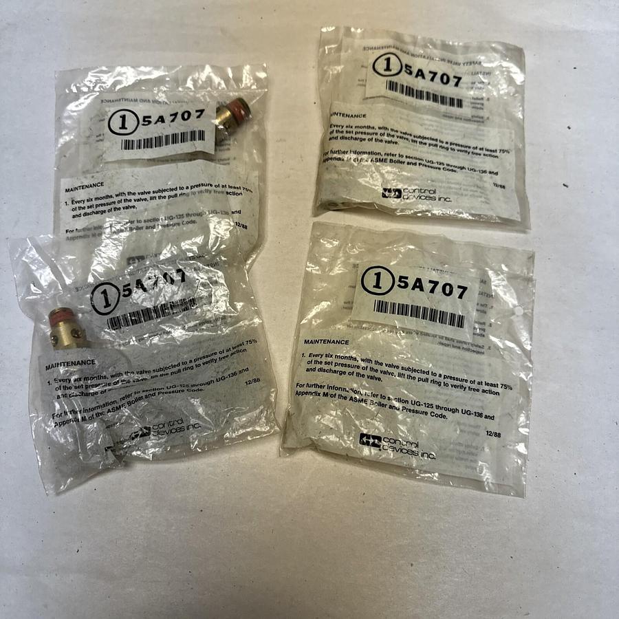 Control Devices,5A707,Relief Valve 1/4" Inlet 60 p.s.i. LOT of 4