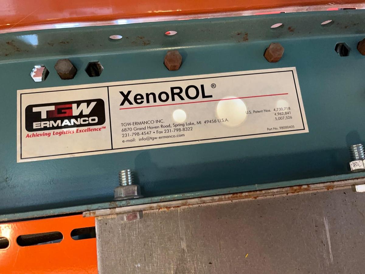 Used TGW ERMANCO,18XR40,XenoROL CONVEYOR 16" Roller 45 Degree Curve Section 1 piece