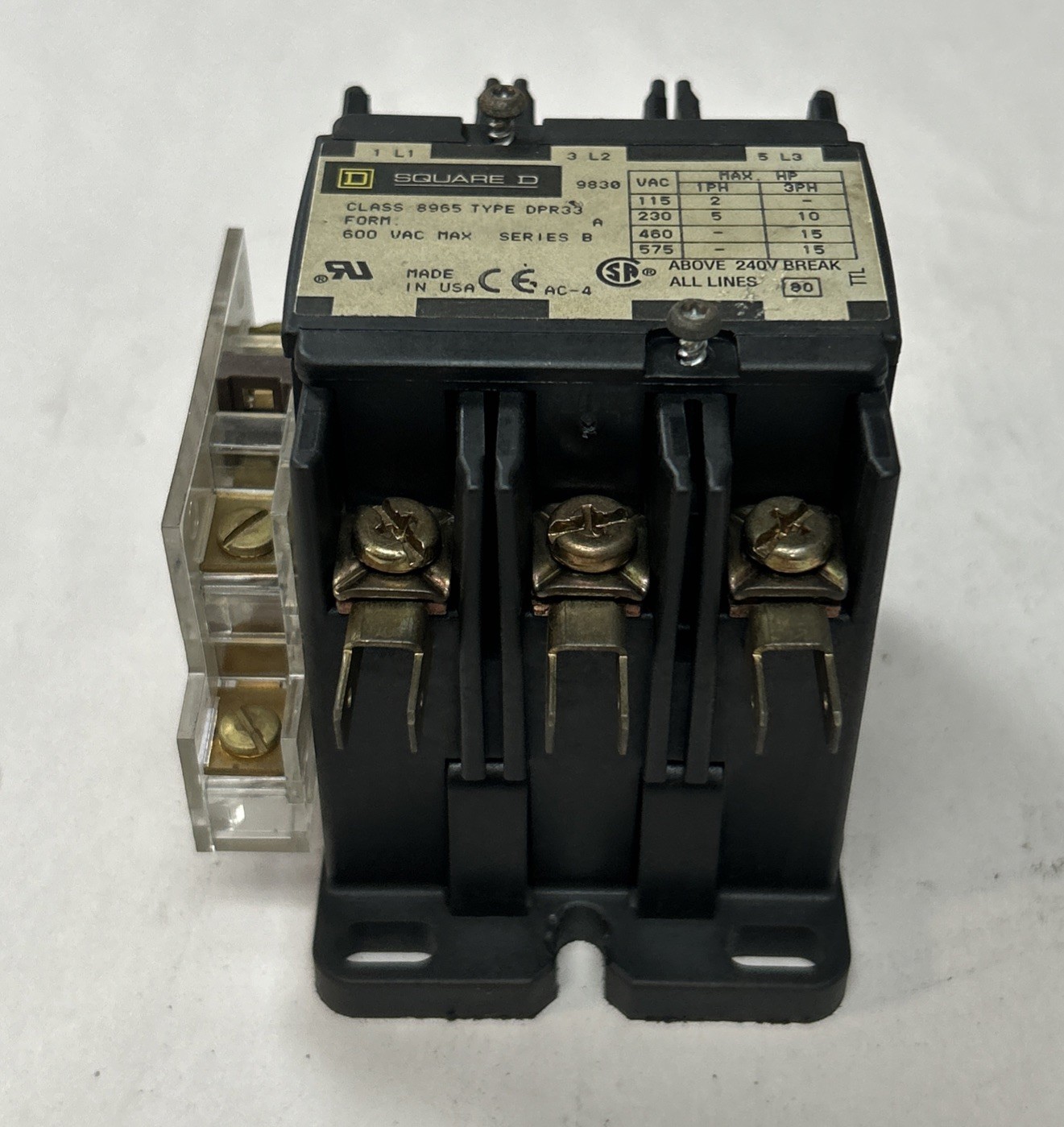 Used SQUARE D,8965DPR33,HOIST CONTACTOR