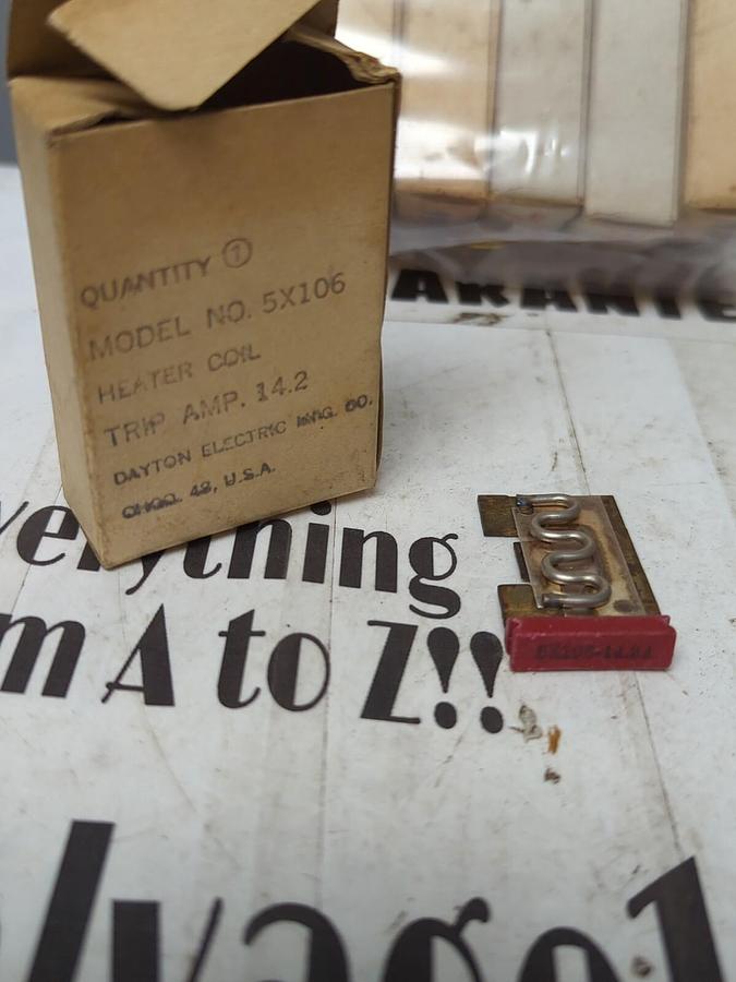 DAYTON,5X106,HEATER COIL TRIP AMP 14.2 LOT OF 11 NOS