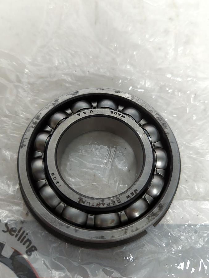 Used NEW DEPARTURE,1209,DEEP GROOVE BALL BEARING WITH SNAP RING PRE-OWNED