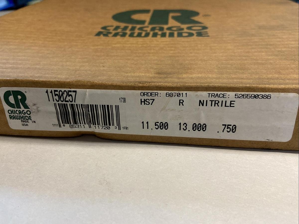 Used Chicago Rawhide,1150257 HS7 R,Nitrile Oil Seal 11.50I.D.x13.00O.D.x.750Thick NOS