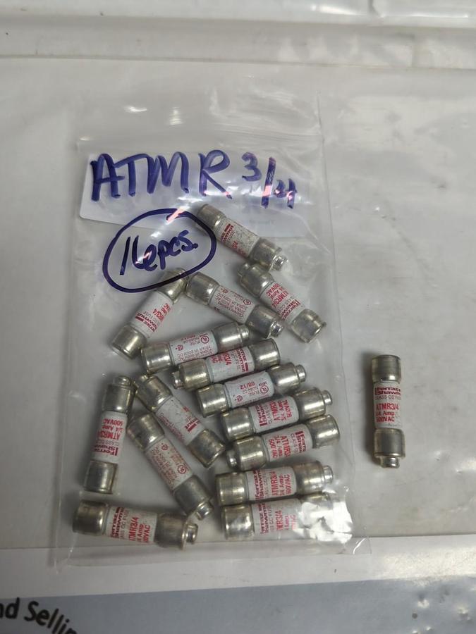 Used FERRAZ SHAWMUT,ATMR3/4,CLASS CC 3/4 AMP FUSE LOT OF 16 PRE-OWNED