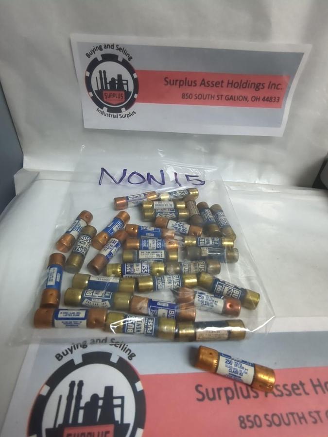 Used COOPER BUSSMANN,NON-15,ONE-TIME FUSE 15 AMP LOT OF 30 PRE-OWNED