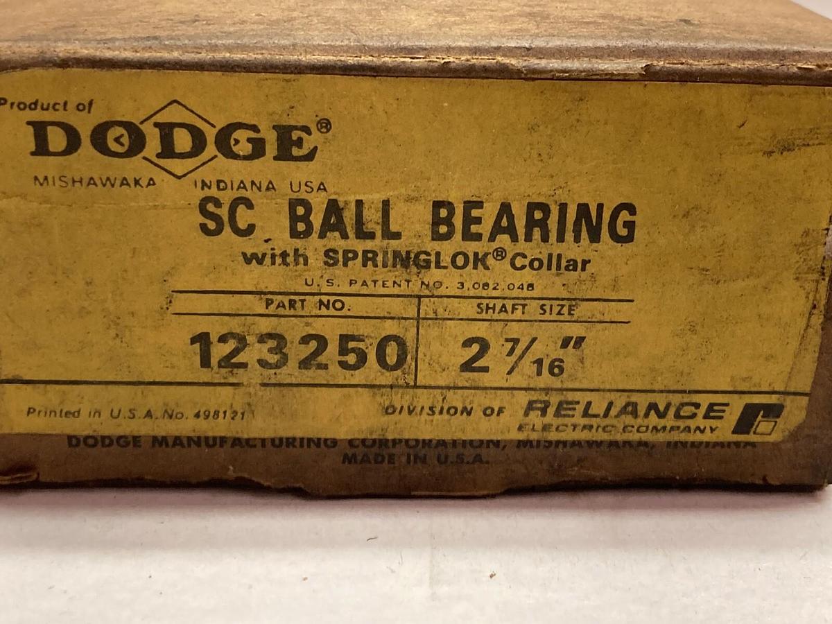 Dodge,123250,Insert Ball Bearing W/ Springlok Collar 2 7/16 Inch